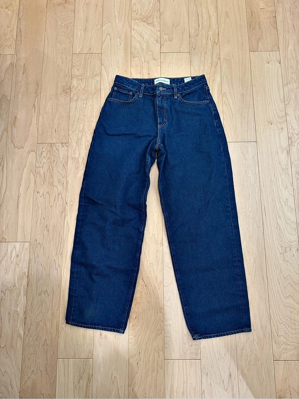 Denim Forum barrel leg jean